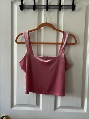 Wild Fable Pink Velvet Cropped Tank